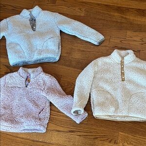 C&C California Kids Sherpa Pullovers - White and Light Pink size 6 & 8 girls